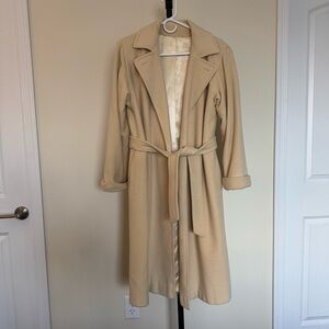 Regency Cashmere Lord and Taylor vintage Cream Belted over Coat M-L